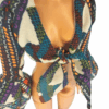 NECKLINE TIE-UP SHIRT WITH GEOMETRIC PRINT