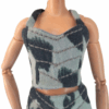 Animal Print Top and Skirt Set with Stitching Detail