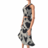 Animal Print Top and Skirt Set with Stitching Detail