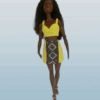 Yellow skirt And Top Set With Geometric Print Detail On The Skirt