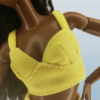 Yellow skirt And Top Set With Geometric Print Detail On The Skirt