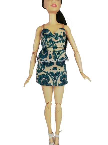 Tile Print Top And Skirt Set