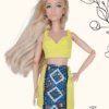 Yellow skirt And Top Set With Geometric Print Detail On The Skirt